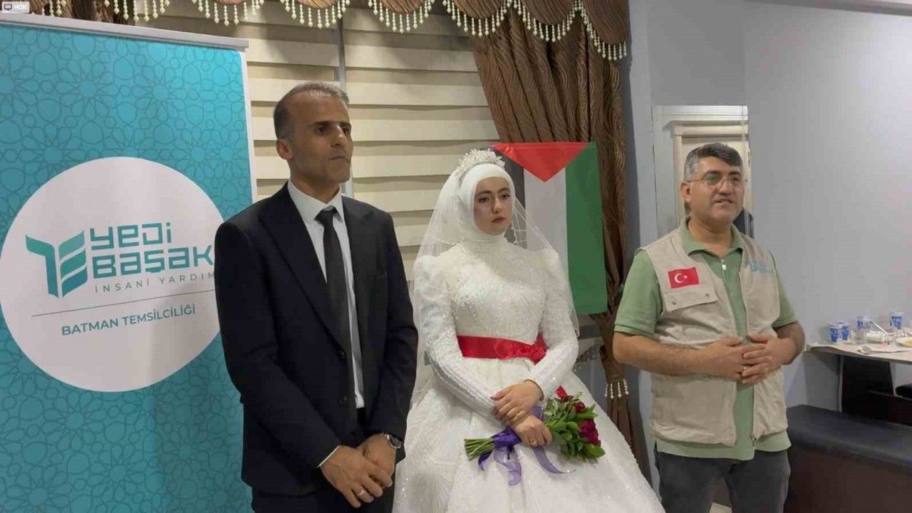Batmanlı genç çift, düğün sofrasını Gazze ile paylaştı