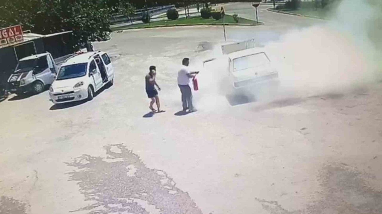 Marketten çıkıp Tofaş aracına bindi, 10 metre sonra dumana boğuldu