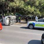 Bakırköy'de kontrolden çıkan otomobil takla attı: 1 yaralı
