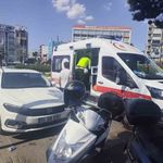 Motosiklet 3 metre sürüklendi, sürücü yaralandı