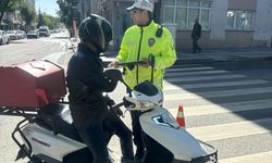 Kars’ta motosiklet kuryeler denetlendi