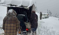 Rize’de kar nedeniyle yaylalarda mahsur kalan yaylacılar hayvanları ile birlikte kurtarıldı