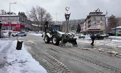 Çameli ilçe merkezinde kar temizliği çalışmaları tamamlandı