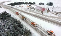 Erzincan güne kar yağışıyla uyandı