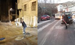 Hakkari’de yollar buz pistine döndü