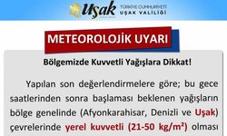 Uşak’a kuvvetli yağış uyarısı