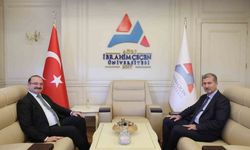 Rektör Hacımüftüoğlu’ndan mevkidaşı Rektör Gülçin’e hayırlı olsun ziyareti