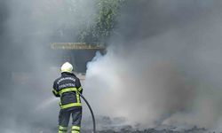 Atık madde yangını itfaiye tarafından söndürüldü