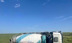 Ergene’de beton mikseri devrildi: 1 yaralı