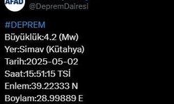 Kütahya’da 4,2 büyüklüğünde deprem