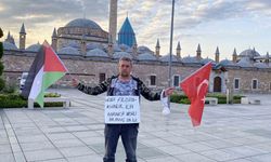 Çocuklarını bırakıp çocuklar ölmesin, savaş bitsin diye çıktığı Gazze yürüyüşünde Babalar Günü’nde Konya’ya ulaştı