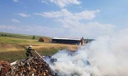 Çorum’da 7 ton odun ve kereste alev alev yandı