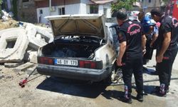 Fırından aldığı köz otomobili yaktı