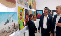 Kağızman’da ‘Filistin’ temalı resim sergisi açıldı