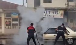 Osmaniye’de seyir halindeki otomobil yandı