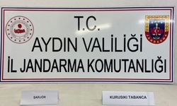 Sultanhisar’da kurusıkı tabanca ele geçirildi