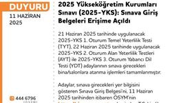YKS giriş belgeleri erişime açıldı