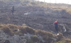 Sinop’ta çalılık alanda çıkan yangında kalan bir kadın, itfaiye ekiplerince kurtarıldı