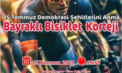 Mersin’de 15 Temmuz’a Özel Bayraklı Bisiklet Korteji