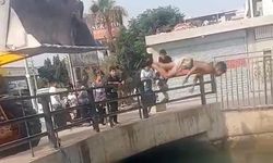 İş makinesi çocuklar için tramplen oldu