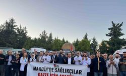 Mardin’de sağlıkçılar Gazze için ayakta
