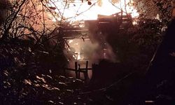 Alevlerin sardığı ahşap ev tamamen yandı: 2 yaralı