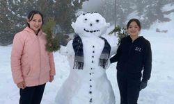 Mersin'in yüksek kesimlerinde kar sevinci