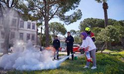 Ayvalık'ta yangınlara karşı tatbikat