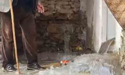 Bahçesaray'da dağlarda kar, mahallede sel