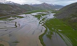 Bitlis'teki Güzeldere Menderesleri adeta doğal göl oldu
