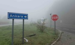 Yoğun sis Bolu Dağı'nı kapladı
