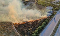 Mersin'de çıkan yangın evlere ve ormana ulaşmadan söndürüldü