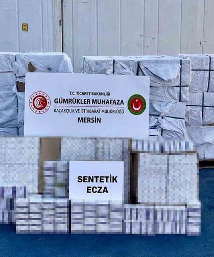 Mersin Limanında dev ilaç operasyonu: 4,9 milyar liralık kapsül ele geçirildi