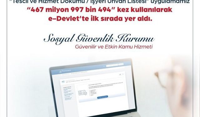 e-Devlette en çok ziyaret edilen uygulama SGK