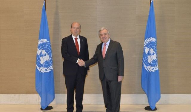 KKTC Cumhurbaşkanı Tatar, BM Genel Sekreteri Guterres ile görüştü