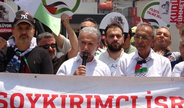 Mersin’de, İsrail’in ’Madleen’ gemisine müdahalesi protesto edildi