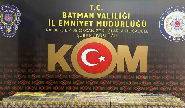 Batman’da bir otomobilde bin 300 paket kaçak sigara ele geçirildi