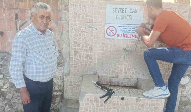 Söke’de bazı halk çeşmelerine "Su içilemez" uyarısı