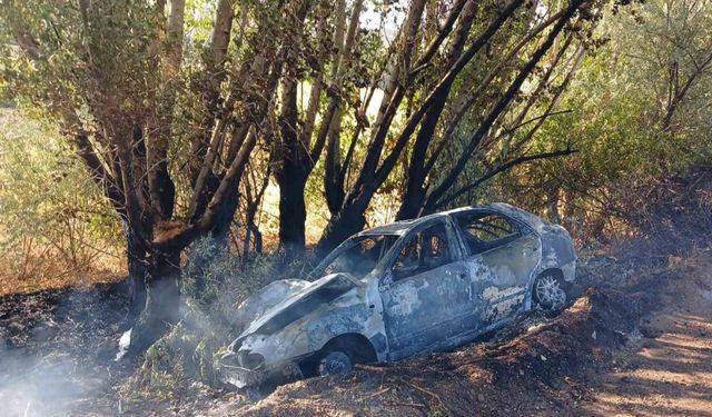 Ankara’da ağaca çarpan otomobil alev aldı: Sürücünün burnu bile kanamadı
