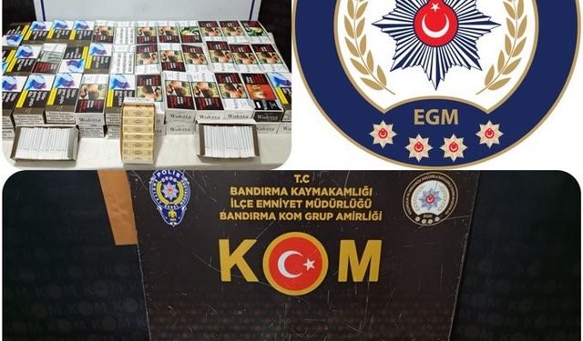 Bandırma’da kaçak makaron operasyonu,19 bin 520 adet ele geçirildi