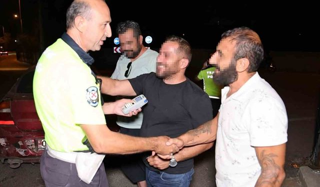 Karadenizli alkollü sürücünün 0.50 promil sevinci kamerada