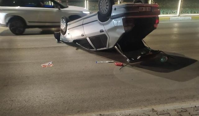 Elazığ’da otomobil takla attı: 1 yaralı