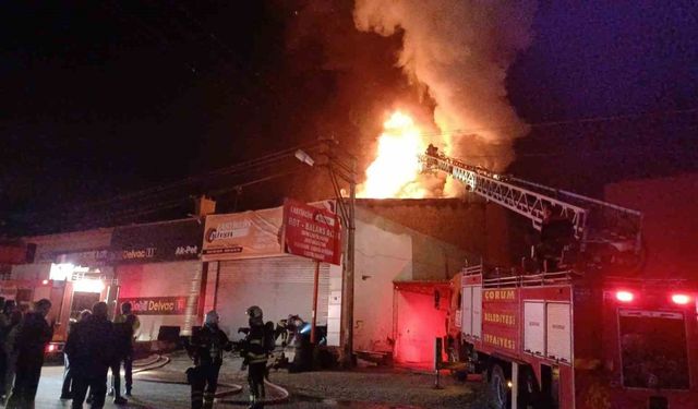 Çorum’da lastik tamirhanesinde yangın
