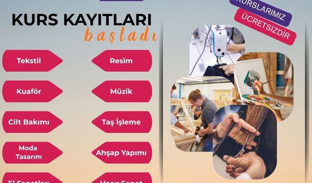 DİSMEK sanat ve meslek kursları kayıtları başladı