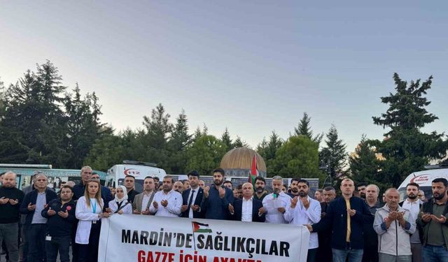 Mardin’de sağlıkçılar Gazze için ayakta