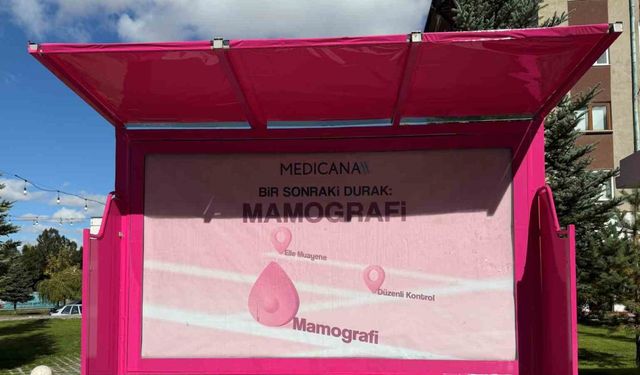 Sivas’ta pembe duraklarla meme kanserine farkındalık oluşturuluyor