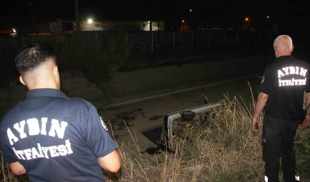 Aydın’da otomobil sulama kanalına uçtu: 2 yaralı