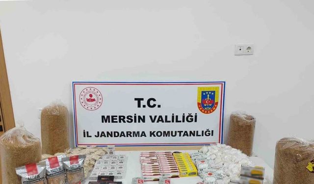 Mersin’de kaçak tütün ve 65 adet sigara sarma makinesi ele geçirildi