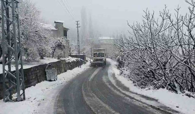 Mersin'in yüksek kesimlerinde karla mücadele sürüyor