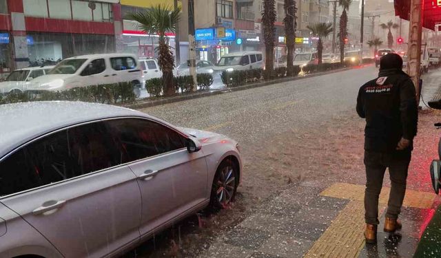 Silifke'de dolu felaketi: Sokaklar beyaza büründü, tarım alanları zarar gördü